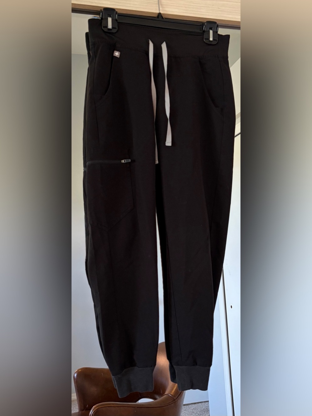 Figs Technical Collection Jogger Black Scrub Pants Grey String Size XS PO#2277